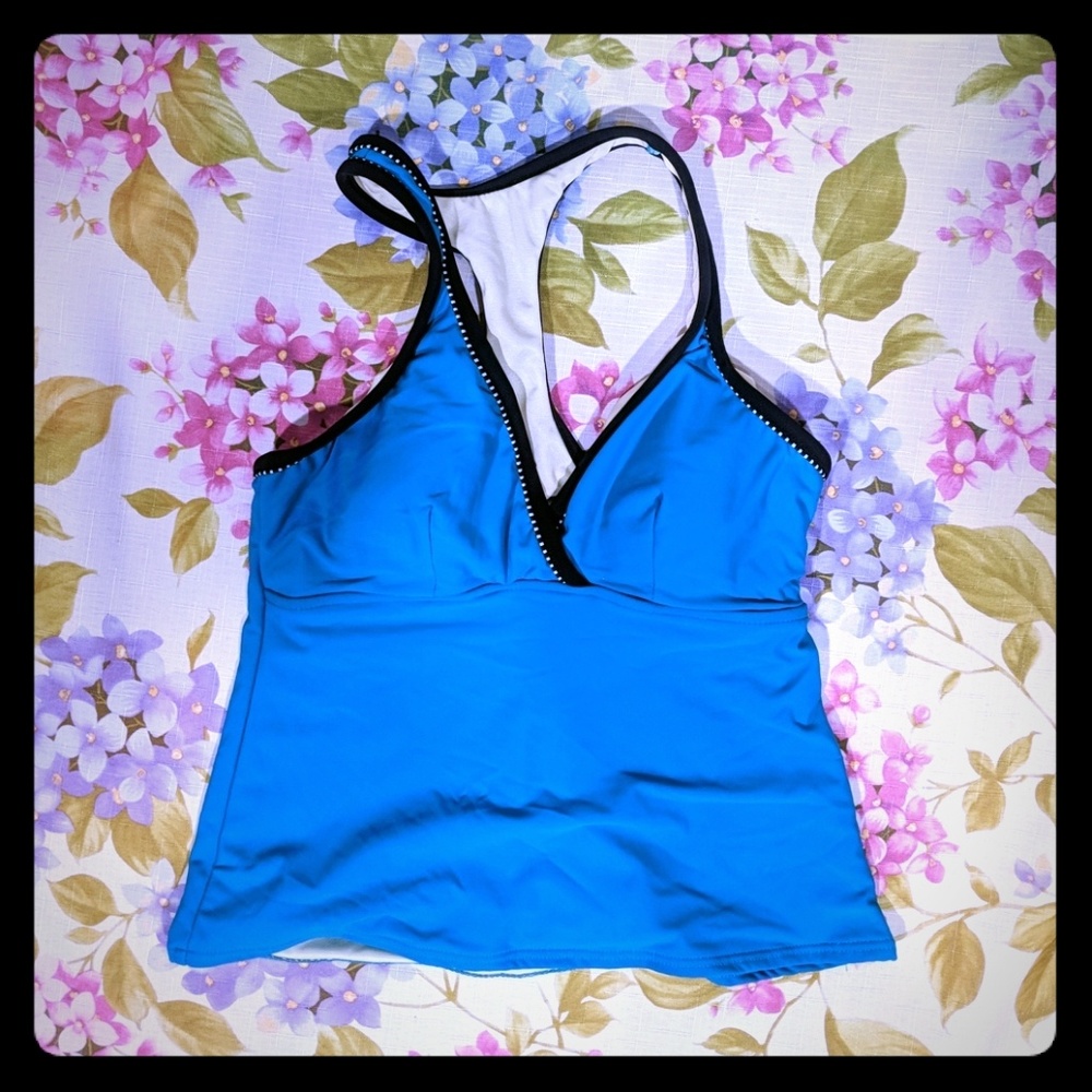 Miraclesuit tank top swimsuit top teal 8 M S